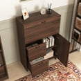 thumbnail image 5 of Fold-Up Desk Cabinet with Storage Drawer and Shelves, Storage Cabinet with Fold-Up Desktop, Multifunctional Desk Cabinet for Home/Office/Dormitory/Small Spaces, 5 of 9