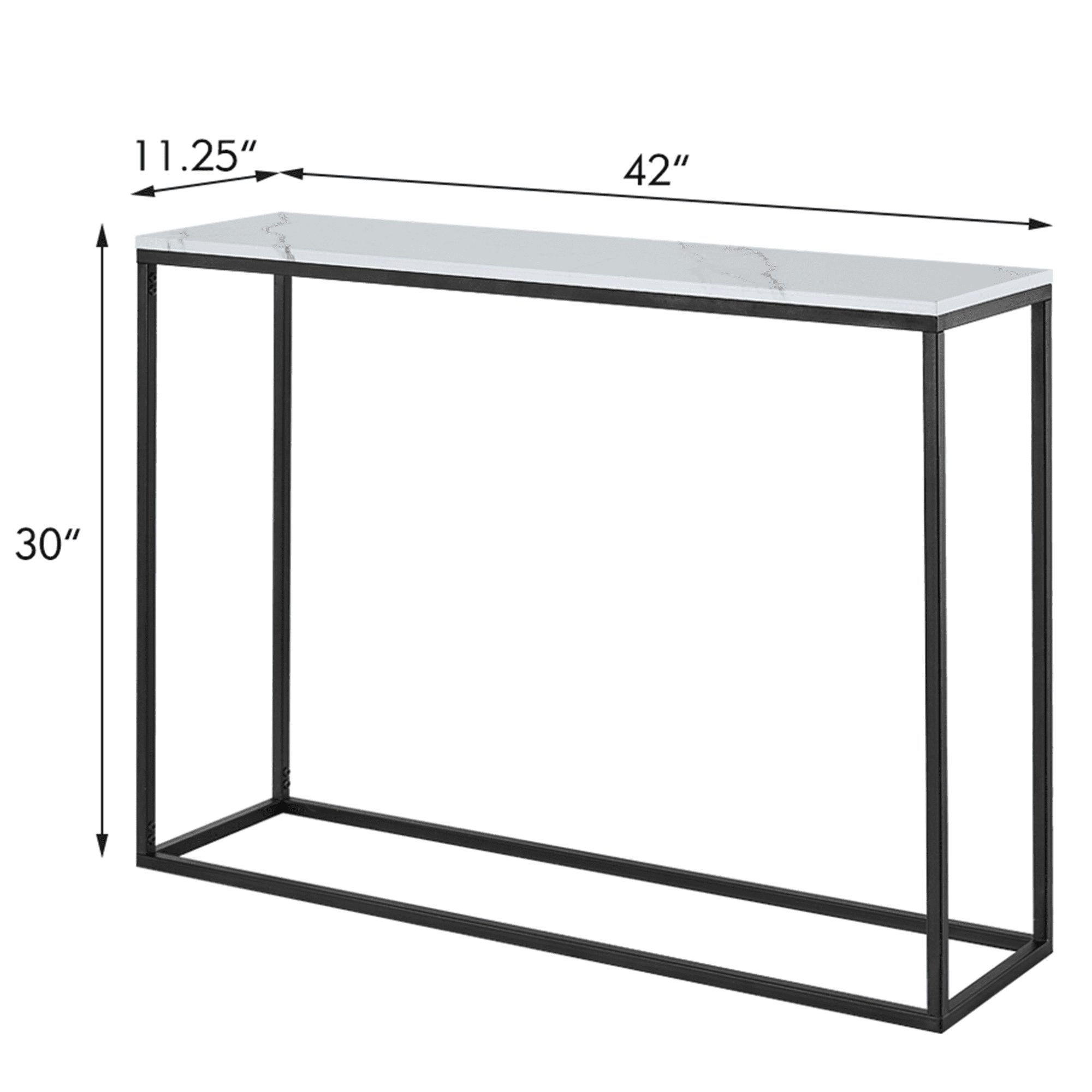 BTMWAY Small Entryway Table with Marble Top & Metal Frame