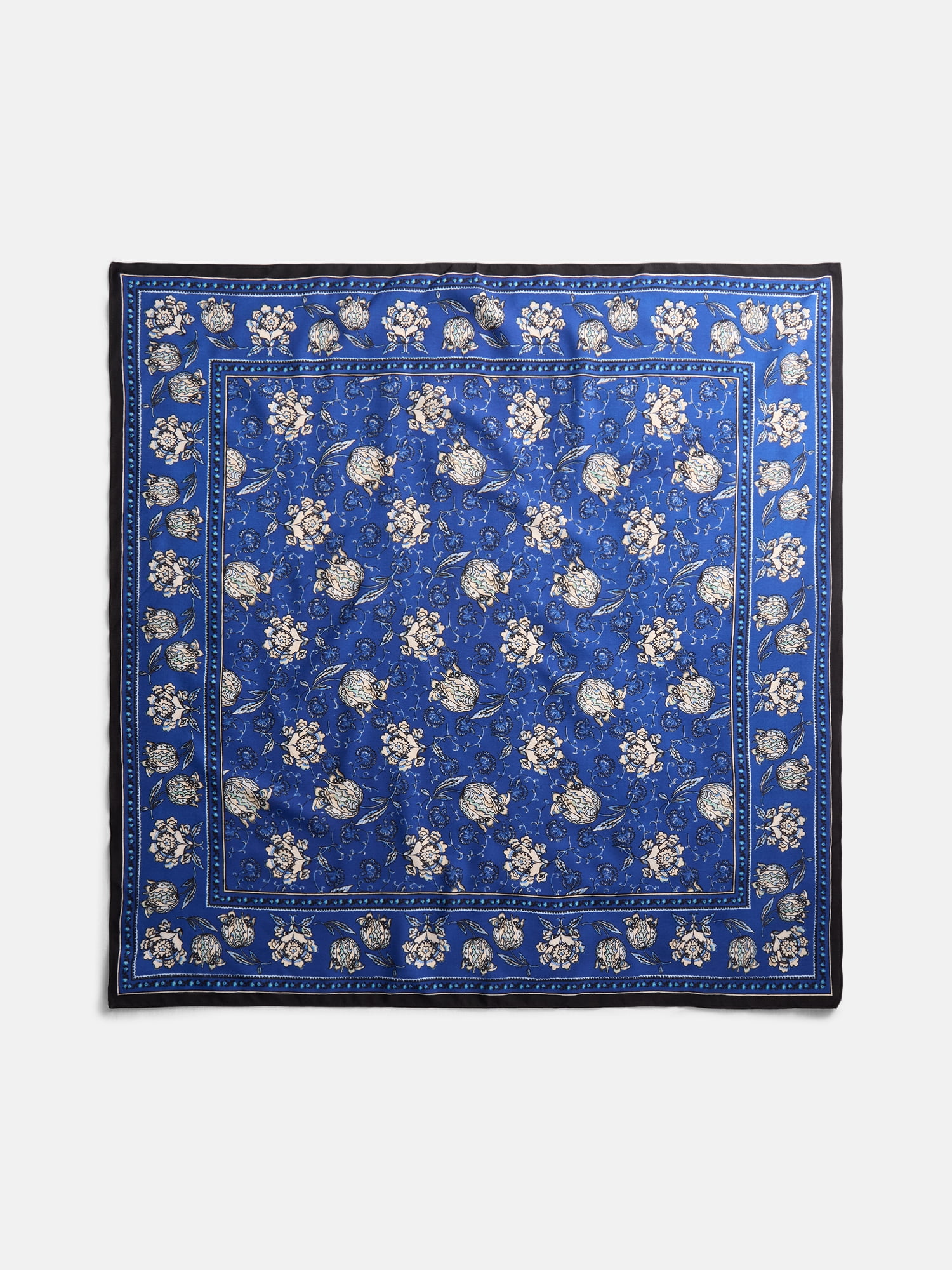 Scenario Women's Printed Square Scarf, Deep Indigo