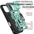 thumbnail image 4 of Allytechgroup Rugged Phone Case for Apple iPhone 17 with Anti-Spy Screen Protector, Military Grade Shockproof Camera Lens Cover Rotating Kicsktand Heat Dissipation Magnetic Cover,Green, 4 of 9