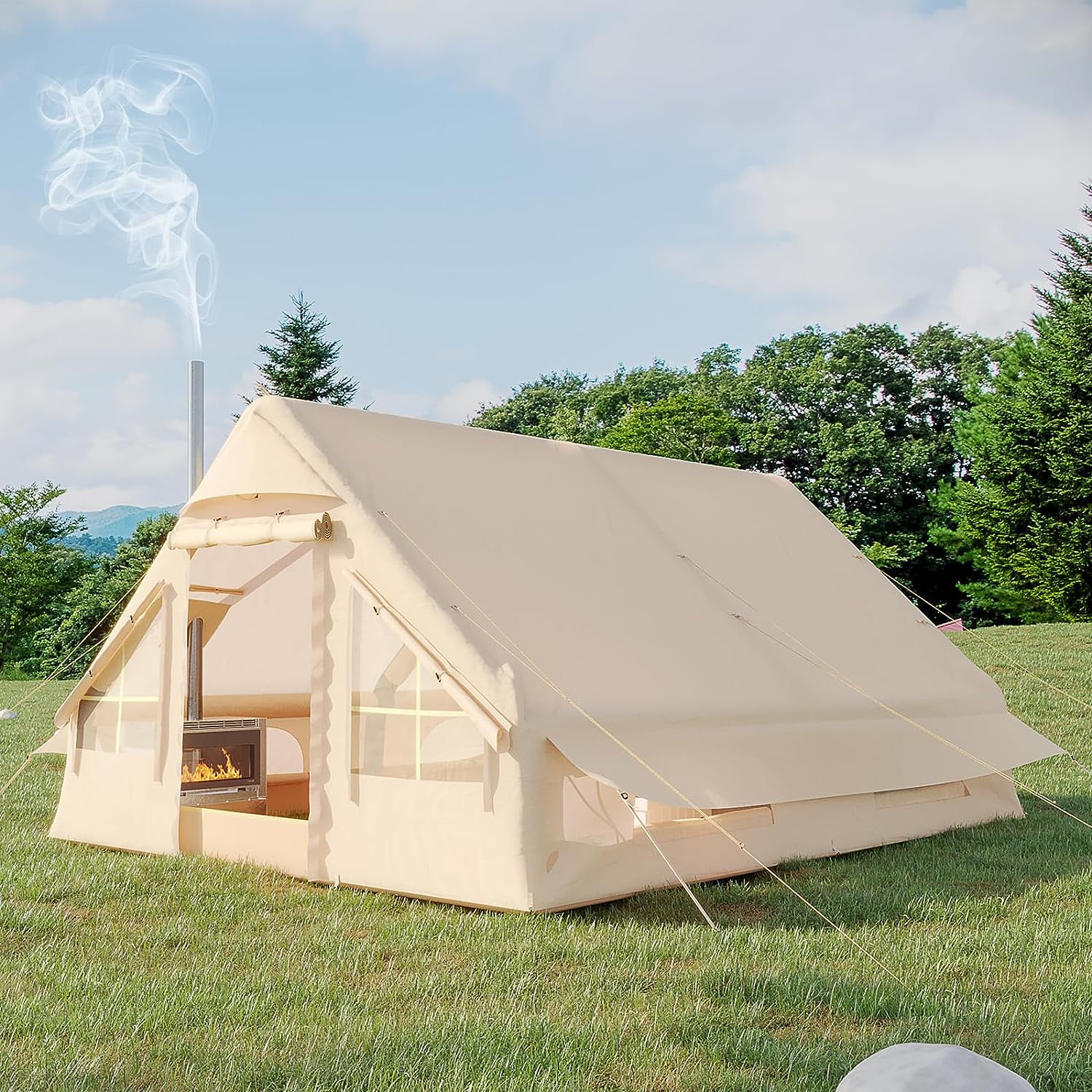 Erommy Extra Large Inflatable Camping Tent with Pump, Glamping Tents