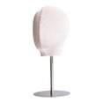 thumbnail image 4 of Toysmith Manikin Head Hat Display Head Display Hair Hats and Hairpieces Metal Base Multipurpose for Headphones Glasses Jewelry Scarves beige velvet, 4 of 9