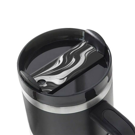 Hirioo Abstract Black White Swirls for Stanley Cup Lid Nameplate Personalized Acrylic Nameplate Tumbler Lid Topper(30oz , 40oz)