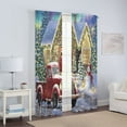 thumbnail image 4 of Sanviglor Christmas Sheer Window Drapes Voile Window Curtain Tulle Window Drapes Slot Top Rod Pocket Curtain Panel Style-B W:51"x H:63", 4 of 6