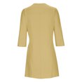 thumbnail image 5 of Dyegold Sundresses for Women Casual Beach - Plus Size Dress for Women V Neck Short Sleeve Cotton Linen Solid Color Midi Sundress ​Casual Loose Summer Beach ​​Dress, 5 of 8