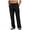 Black, variant on Men's Linen Pants Drawstring Slim Fit Elastic Waist Wide Leg Trousers Lightweight Beach Summer Pants