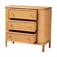 thumbnail image 2 of bali & pari Radenza Bohemian Light Honey Rattan 3-Drawer Storage Cabinet, 2 of 6