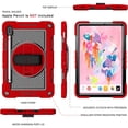 thumbnail image 2 of for Samsung Galaxy Tab S10 2024/S9 2023/S8 2022/S7 2020 Case 11" & S9 FE 10.9" 2023,360 Rotation Kickstand Handle Wrist Strap Armor Heavy Duty Rugged Cover + Adjustable Shoulder Strap,Red+Black, 2 of 7