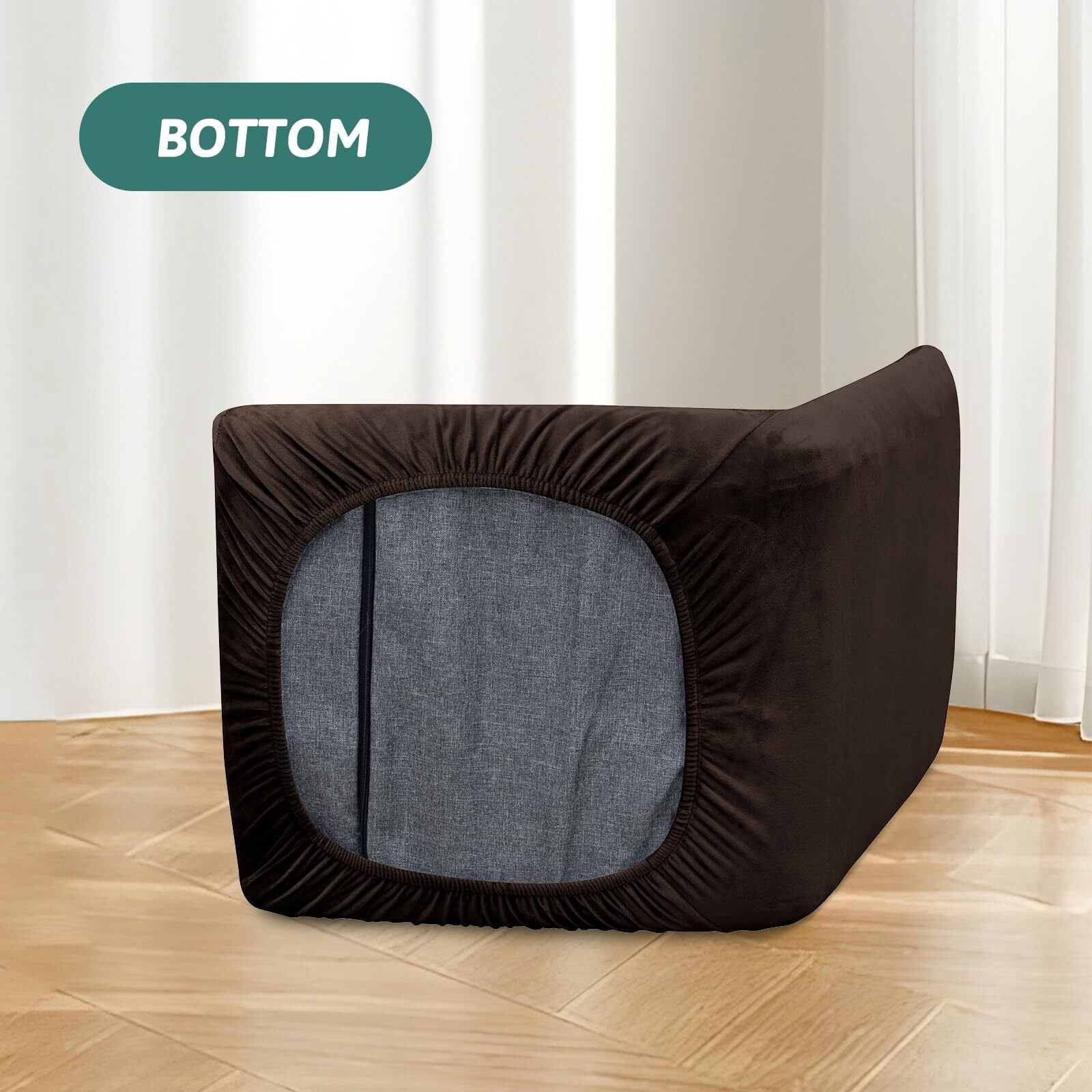 LKJYER Velvet Folding Floor Gaming Chair Cover Stretch Adjustable Floor Chair Slipcover Washable Padded Folding Gaming Sofa Chair Cover Floor Seating Lounge Chair Cover Protector for Living Room