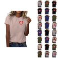 thumbnail image 1 of T-shirt Femme Saint-Valentin 2026 Manches Courtes Col Rond Graphique Cœur d'Amour, 1 of 4
