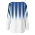 thumbnail image 5 of hxobax Womens Oversized Crewneck Tunic Tops for Leggings Long Sleeve Striped Gradient Pullover Shirt, 5 of 5