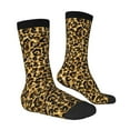 thumbnail image 3 of Uemuo Gold Glitter Leopard Pattern Women's Crew Socks, Soft Durable Breathable Moisture-Wicking with Odor Control Cotton socks, 3 of 9