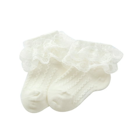 

hirigin Girls Lace Princess Socks Double Layer Ruffle Frill Solid Color Hosiery