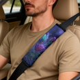 thumbnail image 5 of Xixirimido Car Seat Covers Front Seats Leather Universal Fit for Cars, Vans, Trucks, SUV, Set of 5 Car Seat Protector with Seatbelt Covers & Center Console Cover, Butterfly Purple Roses, 5 of 8