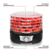Chefman 5-Tray Adjustable Food Dehydrator, Black