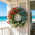 thumbnail image 3 of Independence Day Wreath for Front Door 4th of July Decorations Patriotic Artificial Red White Blue Front Door Hanging Decor, Patriotic Home Decoration, 17x17 Inches, 3 of 7