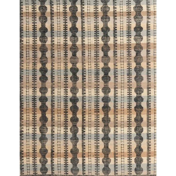 Ahgly Company Indoor Rectangle Abstract Brown Abstract Area Rugs, 8' x 10'