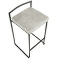 thumbnail image 7 of Fuji Contemporary Stackable Counter Stool In Black With Light Grey Cowboy Fabric Cushion - Set Of 2, 7 of 7
