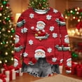 thumbnail image 3 of Bzhegqhd Women's T-shirts Christmas Print Sweatshirts Long Sleeve Round Neck Pullover Top No Hood Loose Fit Casual Fashion Blouse Plush Soft Fleece Fall Winter Tee, 3 of 9