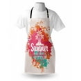 thumbnail image 3 of Quote Apron Summer Holidays Best Tour Lettering with Palm Tree Island Rainbow Colored Image Print, Unisex Kitchen Bib Apron with Adjustable Neck for Cooking Baking Gardening, Multicolor, by Ambesonne, 3 of 3