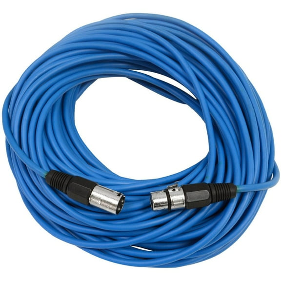 SEISMIC AUDIO - SAXLX-100 - 100' Blue XLR Male to XLR Female Microphone Cable - Balanced - 100 Foot Patch Cord