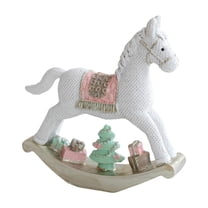 colcolo Christmas Statue Adorable Craft Tabletop Ornament for Home Shelf Living Room White Large Horse