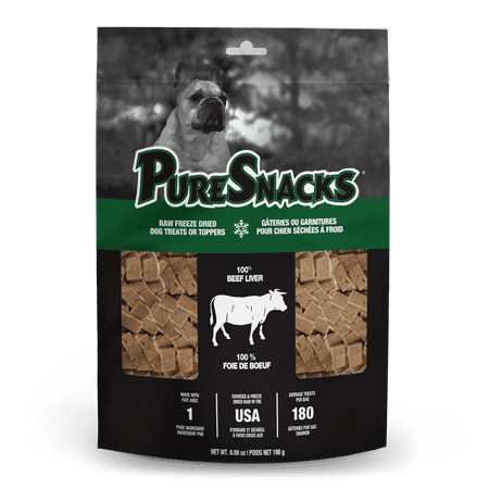 UPC: 0878968000659 | PureSnacks Beef Liver Freeze Dried Dog Treats 6.98 oz.