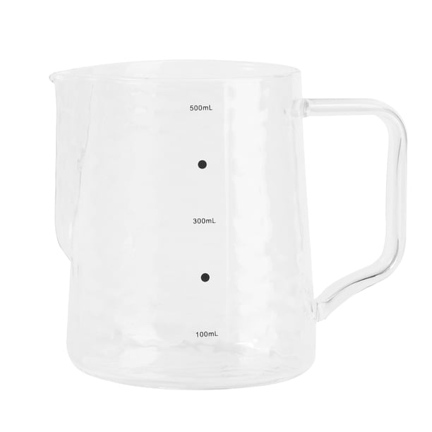 Taza medidora de 500ml, báscula de medición de vidrio, taza para espuma con mango, 1 ud.