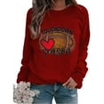 thumbnail image 1 of EQWLJWE T-Shirts de Baseball Maman pour Femmes Manches Longues Raglan Chandail Tops Saison de Football T-shirt Graphique Col Rond Blouse Manches Longues pour Femmes Tendance Grande Taille Tops d'Halloween, 1 of 5
