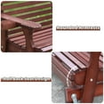 thumbnail image 2 of YTGLEN Patio Rocking Glider Bench, Wooden Outdoor Furniture with Cup Holders for Backyard, Garden, Porch, Dark Brown, 2 of 6