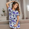 thumbnail image 3 of Naloa Butterflies Print Women Nightgowns,Womens Loungewear,Short Sleeve Sleepwear,Comfy Ladies Nightdress, 3 of 6