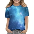 thumbnail image 7 of Fnooota Girls T Shirts, Crew Neck Gradient Print Summer Fashion Short Sleeve Tops Multicolor Size 10-12, 7 of 7