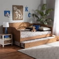 thumbnail image 2 of Baxton Studio Alya Classic Traditional Farmhouse Walnut Brown Finished Wood Full Size Daybed with Roll-Out Trundle Bed, 2 of 12