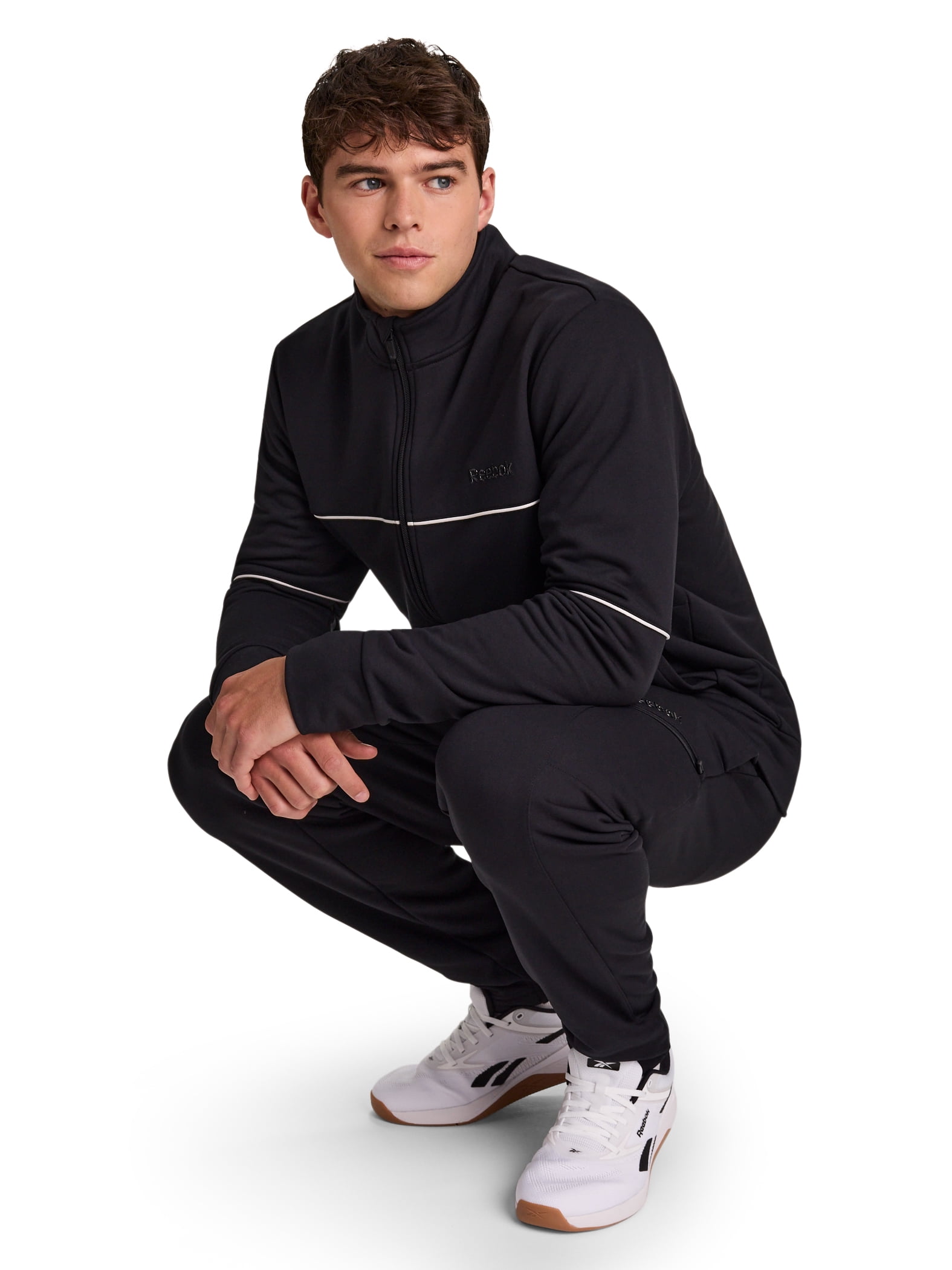 Reebok Men's and Big Men's Terry Full Zip Jacket, Sizes XS-5XL