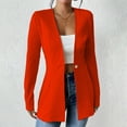 thumbnail image 2 of Womens Tunic Blazer Suit Jacket Long Sleeve One-button Long Blazers Business Casual Outfits for Women (2XL, Red), 2 of 4