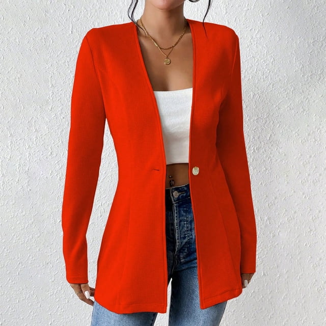 Vestes pour Femmes, Débardeurs Décontractés Réguliers Unis Confortables à Manches Longues à Col en V pour Femmes, Cadeaux pour Femmes, P