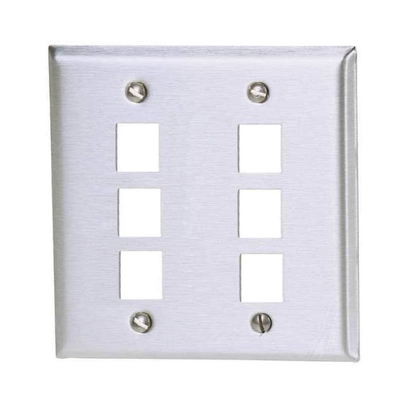 Hubbell Premise Wiring Wall Plate,6 Port SSF206