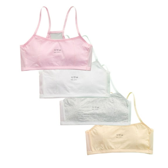 Girls' Training Bras Thin Cotton Breathable Lightly TrainerNo Wire Girls' Training Bras Teens 7-13 Years