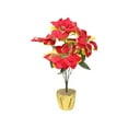 thumbnail image 1 of Artificial Red Poinsettia Potted Plant Poinsettia Plant Artificial Poinsettia Bonsai  Simulation Poinsettia Plant Christmas Flowers Decorations in Pot, 1 of 12