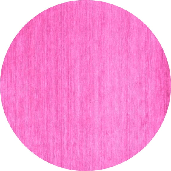 Ahgly Company Indoor Round Solid Pink Modern Area Rugs, 4' Round