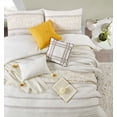 thumbnail image 3 of Nanshing Fanny 7 Piece Modern Striped Comforter Set, White Yellow, King, 3 of 11