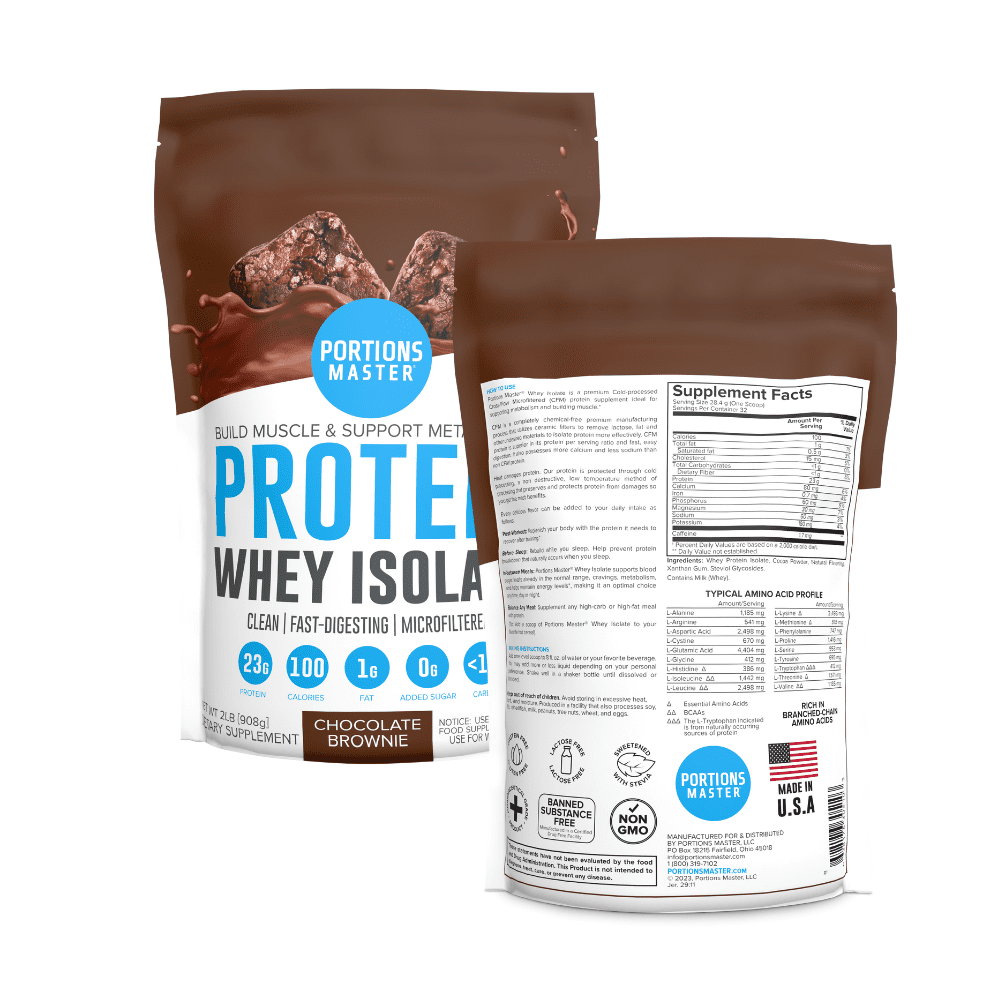 Portions Master Whey Protein Powder Supplement - Chocolate - 2 lbs