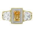 thumbnail image 3 of Dazzlingrock Collection 4.80 Carat (ctw) 18K Citrine & White Cubic Zirconia CZ Bridal Engagement Ring, Yellow Gold, Size 5, 3 of 6