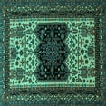 thumbnail image 1 of Ahgly Company Machine Washable Indoor Square Persian Turquoise Blue Traditional Area Rugs, 3' Square, 1 of 4