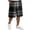 Black, variant on Delconic Men Holiday Tartan Plaid Quick Dry Knee Length Casual Shorts Elastic Drawstring Waist Side Pockets Loose Fit Short Pants For Summer Beach Gym Hiking Daily Black L