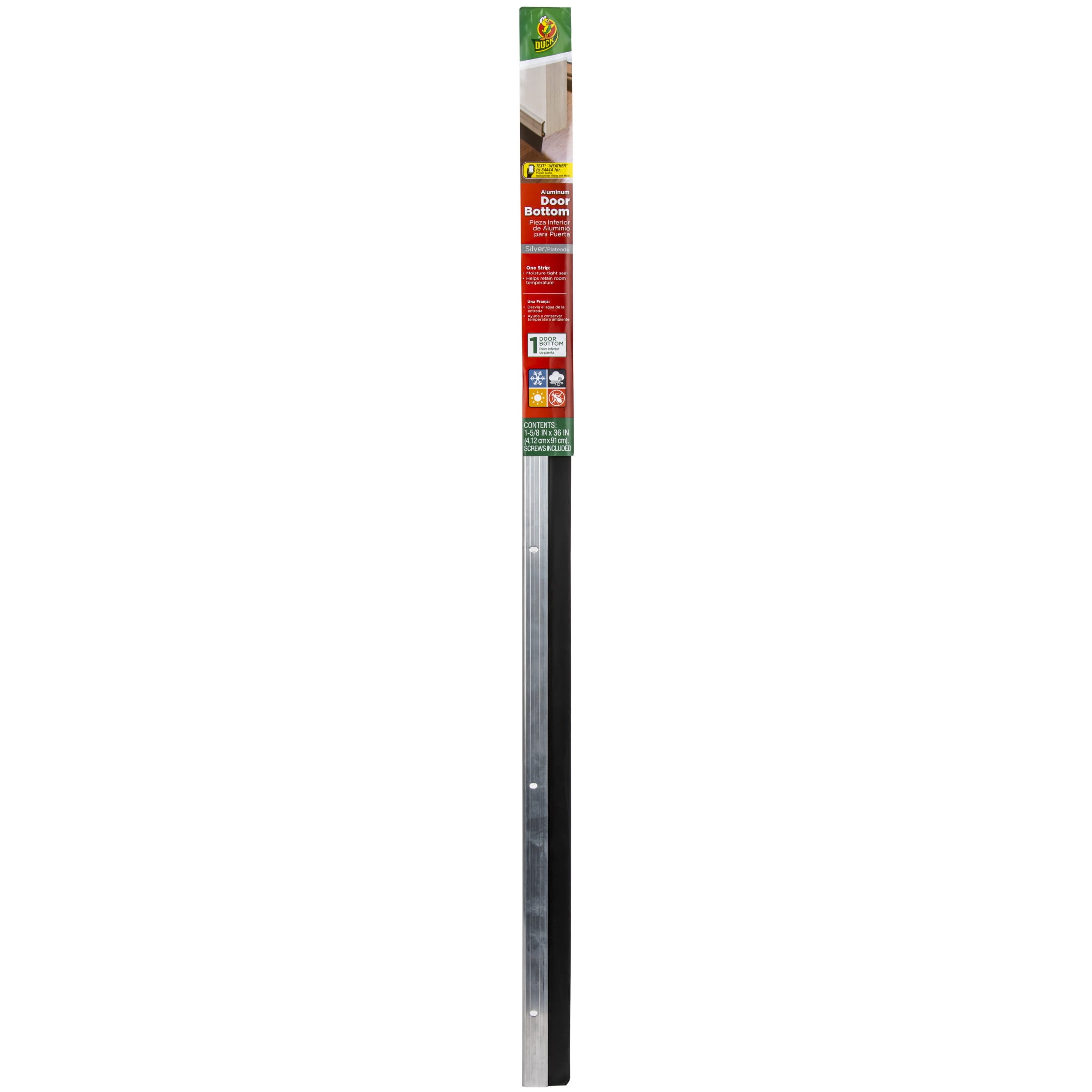 (2 pack) Duck Brand Silver Aluminum Door Bottom, 1.625 in. x 36 in.