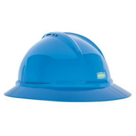 MSA 454-10167951 V-Gard 500 Hat with 6-Point Fas-Trac III Suspension, Blue