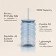 thumbnail image 3 of Just Feed Me by Jessie James Decker 4-Piece 18oz Bubble-Ribbed Tumbler with Straw, Blue, 3 of 9