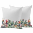 thumbnail image 2 of Pack of 2 Outdoor Pillow Covers 18x18 Inch Waterproof Summer Botanical Throw Pillow Covers,Decorative Couch Pillow Shams Protectors Watercolor Tropical Plants Birds Patio Pillowcases Cushion Covers, 2 of 8