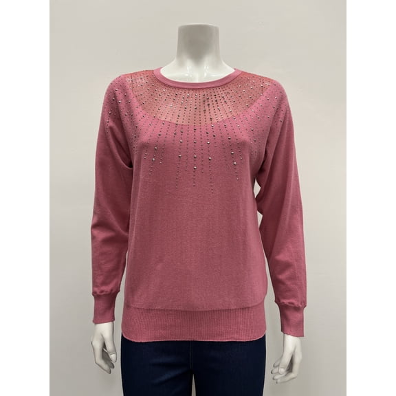 80 Park pullover long sleeve scoop neck dolman Sweater , Mauve , S